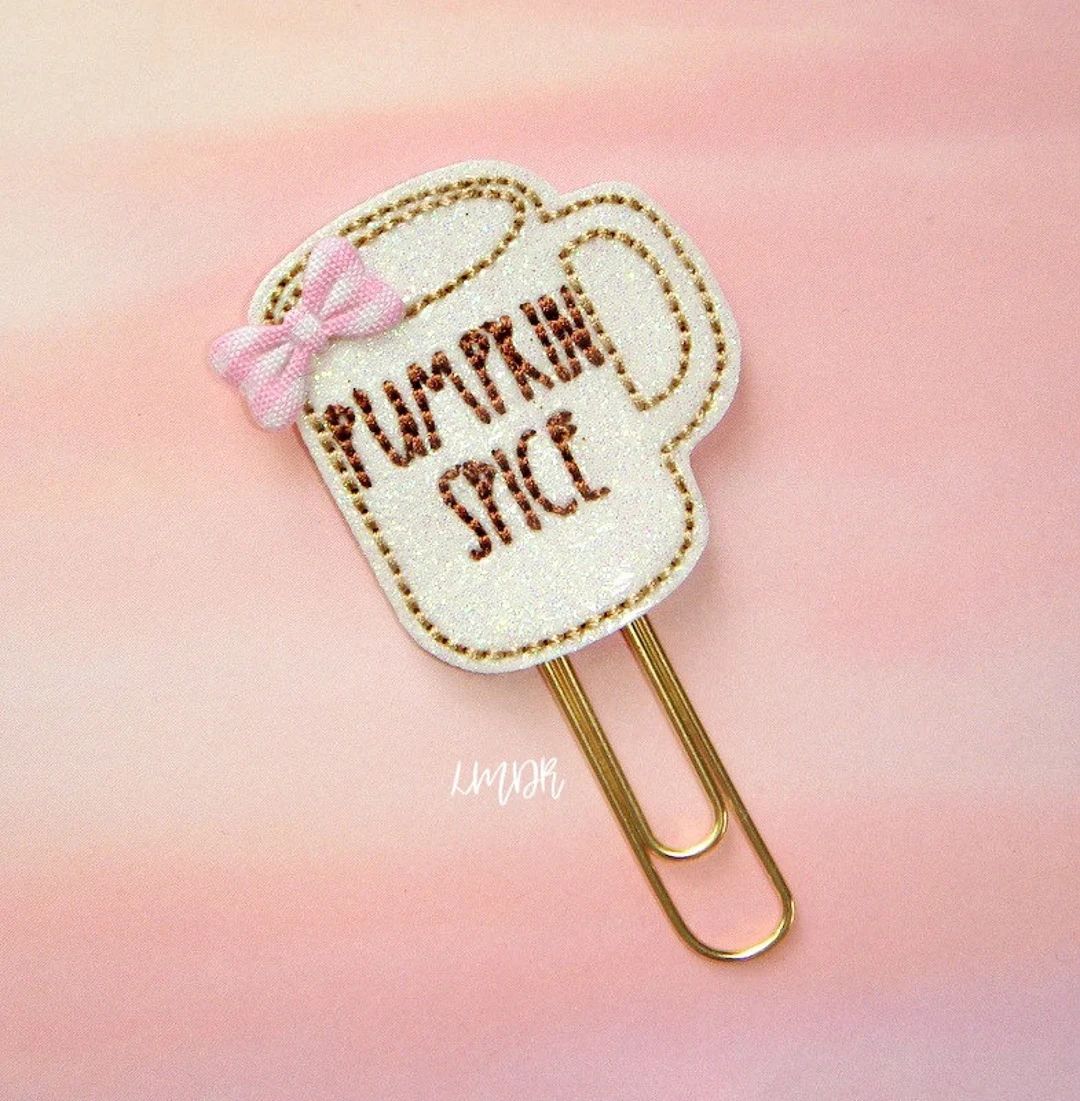 Pumpkin Spice Latte Coffee Mug Glitter Planner Clip Paperclip | Etsy (US)