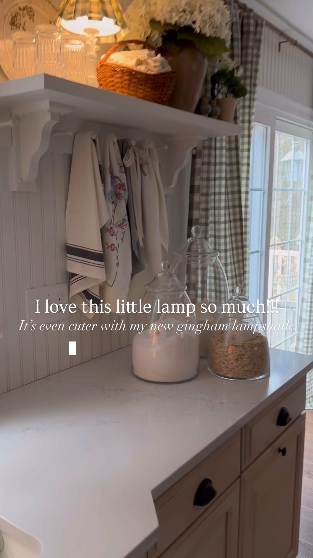 I had some of the gingham curtain fabric leftover so I made my own pleated lampshade. 

#LTKHome