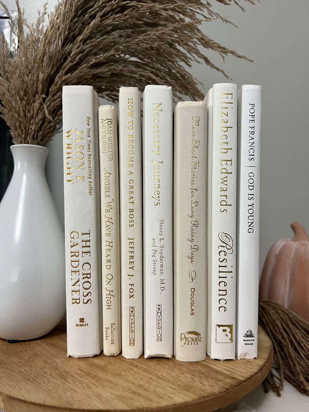 Hardcover Book Stack, Staging Books, Decorative Book Stack, White, Ivory, Off White Books, Neutra... | Etsy (US)
