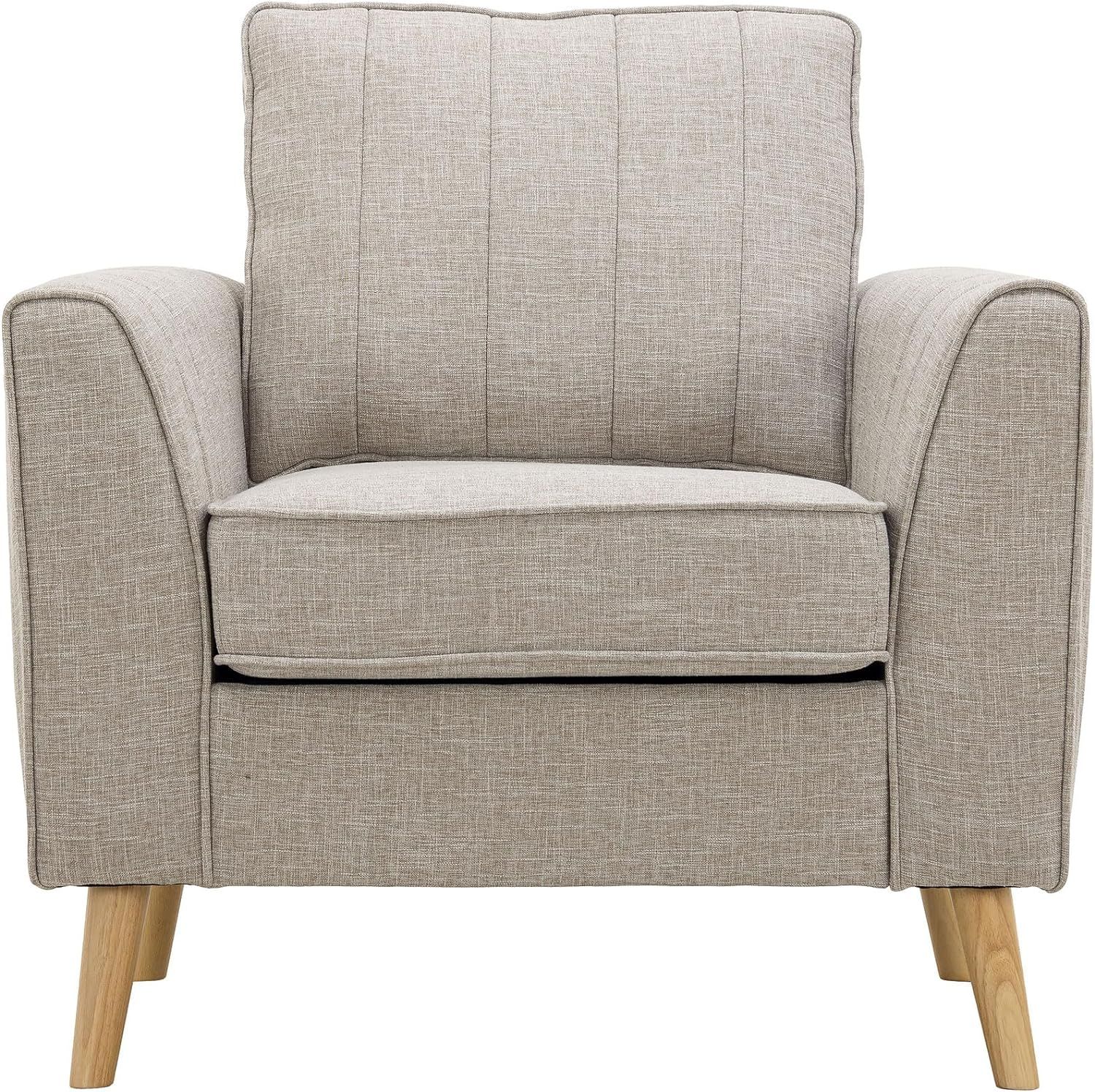Artechworks Handmade Accent Arm Chairs,Single Sofa Chair W/Durable Italian Style Linen, Modern Mi... | Amazon (US)