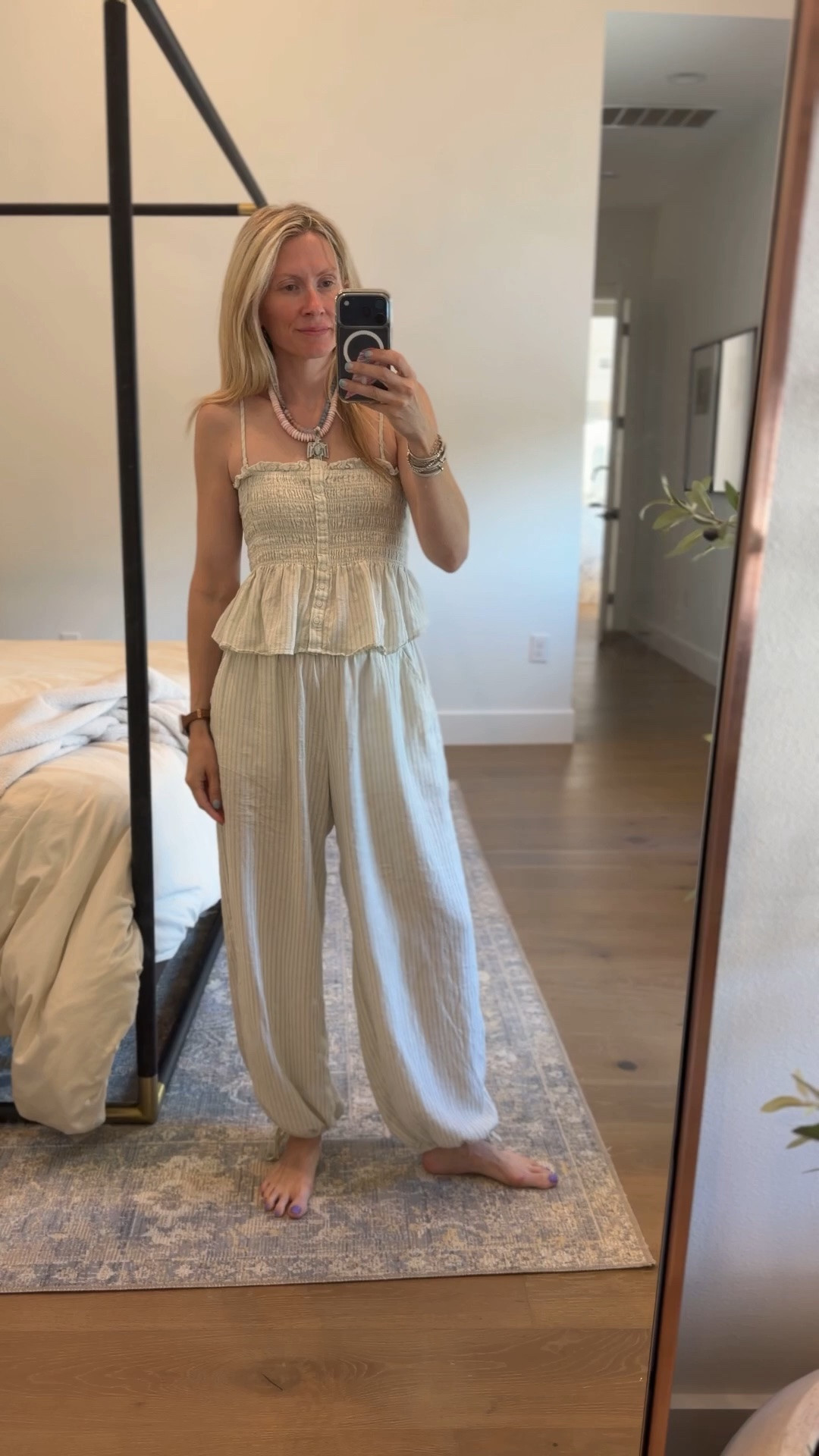 The cutest matching summer set from American eagle. Prettiest mint green with balloon tied pants. SOG GOOD. In a small in both top and bottom.

#LTKSeasonal #LTKootd #LTKmomlife