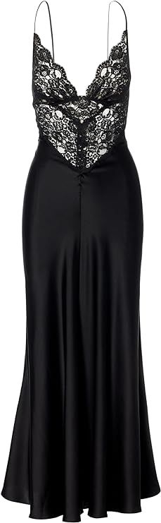 Amazon.com: Rodarte, Black Silk Charmeuse Bias Dress With Black Lace, Black : Luxury Stores | Amazon (US)