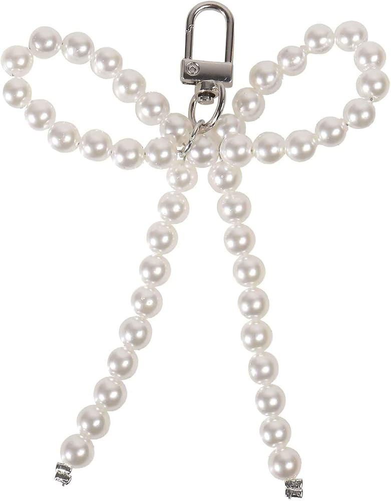 Pearl Bow Keychain Y2k Bowknot Keyring Sweet Bag Car Keys Charms Accessories for Women | Amazon (US)