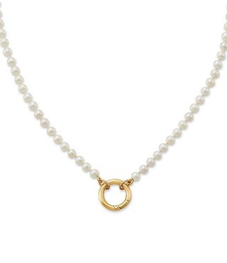 James Avery Cultured Pearl Changeable 14K Gold Charm Holder Short Pendant Necklace | Dillard's | Dillard's