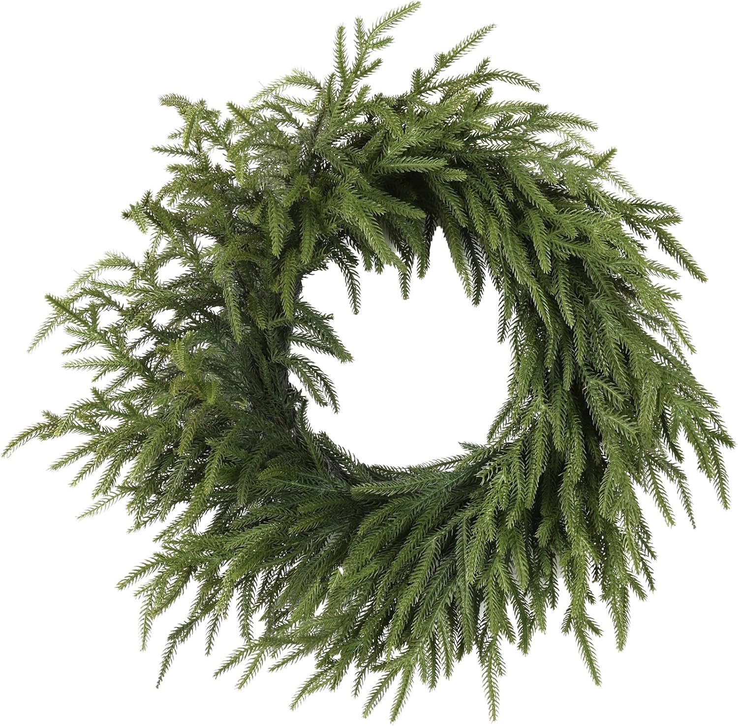 24 Inch Real Touch Christmas Wreath, Natural Droopy,Soft Bendable Winter Wreaths for Front Door, ... | Amazon (US)