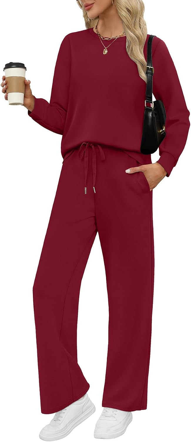 WIHOLL Lounge Sets for Women 2 Piece Travel Vacation Outfits Fall 2026 Sweatsuit Tracksuit | Amazon (US)
