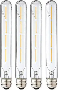 Leools T10 Led Long Bulbs,4W Dimmable Tubular Bulb,40 Watt Equivalent,E26 Edison Style Vintage LE... | Amazon (US)