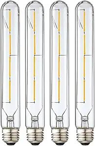 Leools T10 Led Long Bulbs,4W Dimmable Tubular Bulb,40 Watt Equivalent,E26 Edison Style Vintage LE... | Amazon (US)