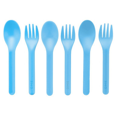 OmieLife Fork & Spoon Set Blue | Well.ca