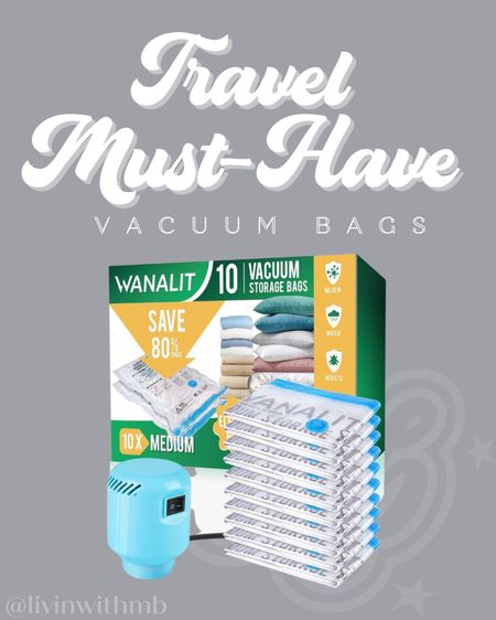 I will never travel without these! They save you SO MUCH room in your luggage, and can also be used to store linens around the house!

Comes with the mini vacuum, and so easy to use!

#LTKitbag #LTKtravel #LTKstyletip
