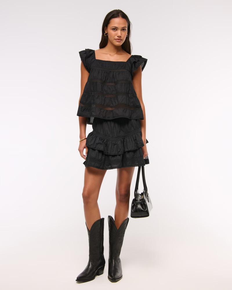Ruffle Babydoll Top | Abercrombie & Fitch (US)