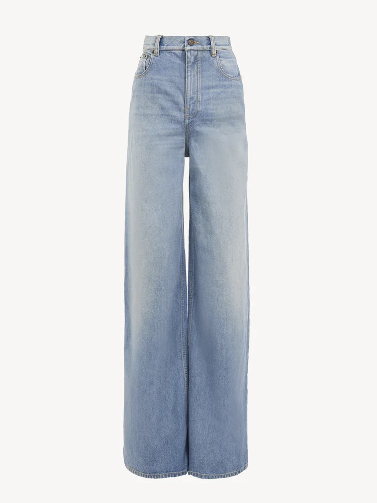 High-rise wide-leg jeans in denim | Chloe US