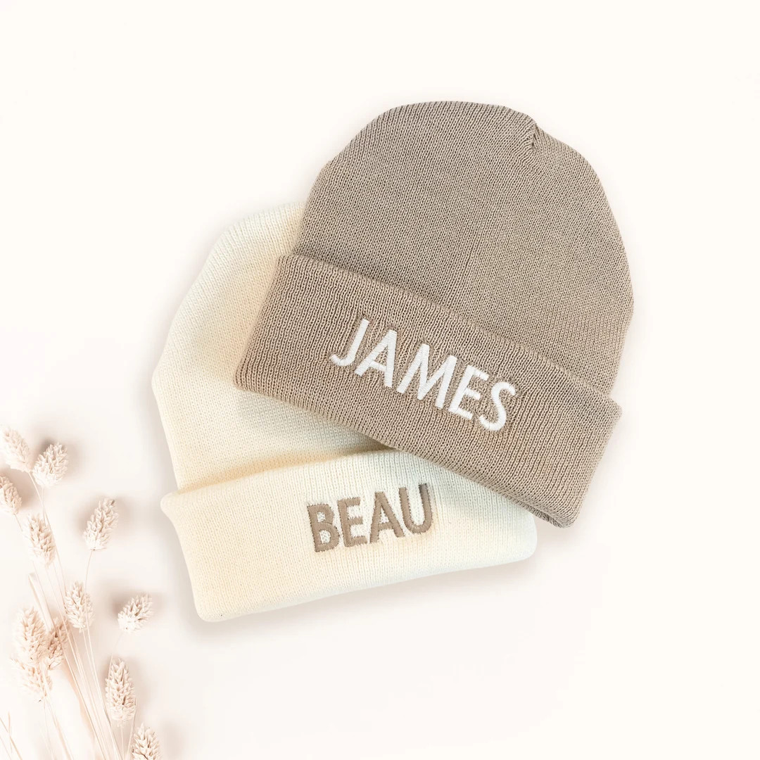 Embroidered Beanie Hat Newborn Personalized Hat for Babies and Toddlers Name Hat for Infants for ... | Etsy (US)