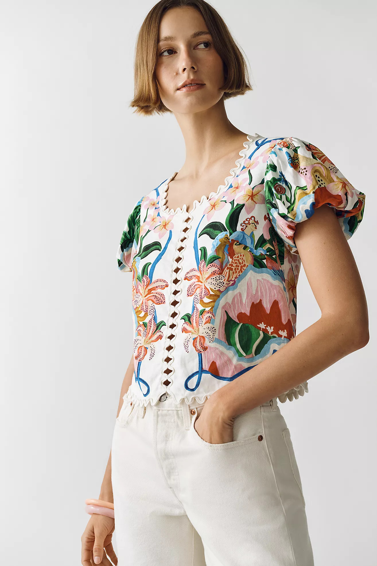 Farm Rio Garden of Life Blouse | Anthropologie (US)