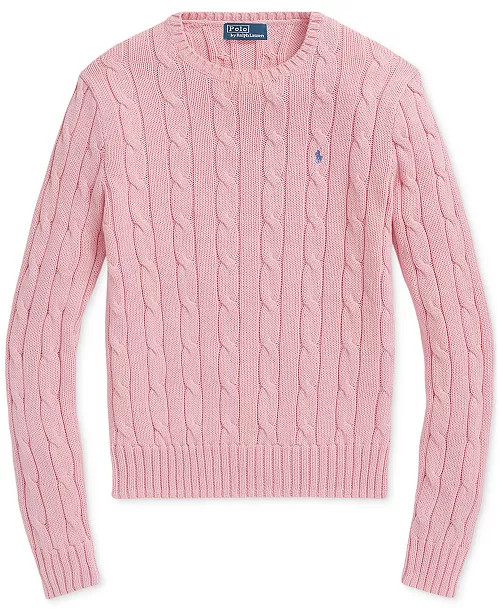 Polo Ralph Lauren Women's Cable-Knit Cotton Crewneck Sweater - Macy's | Macy's