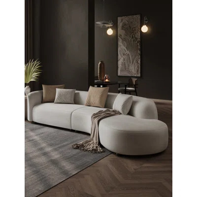 Cailey 131.1'' Velvet Curved Sofa | Wayfair North America