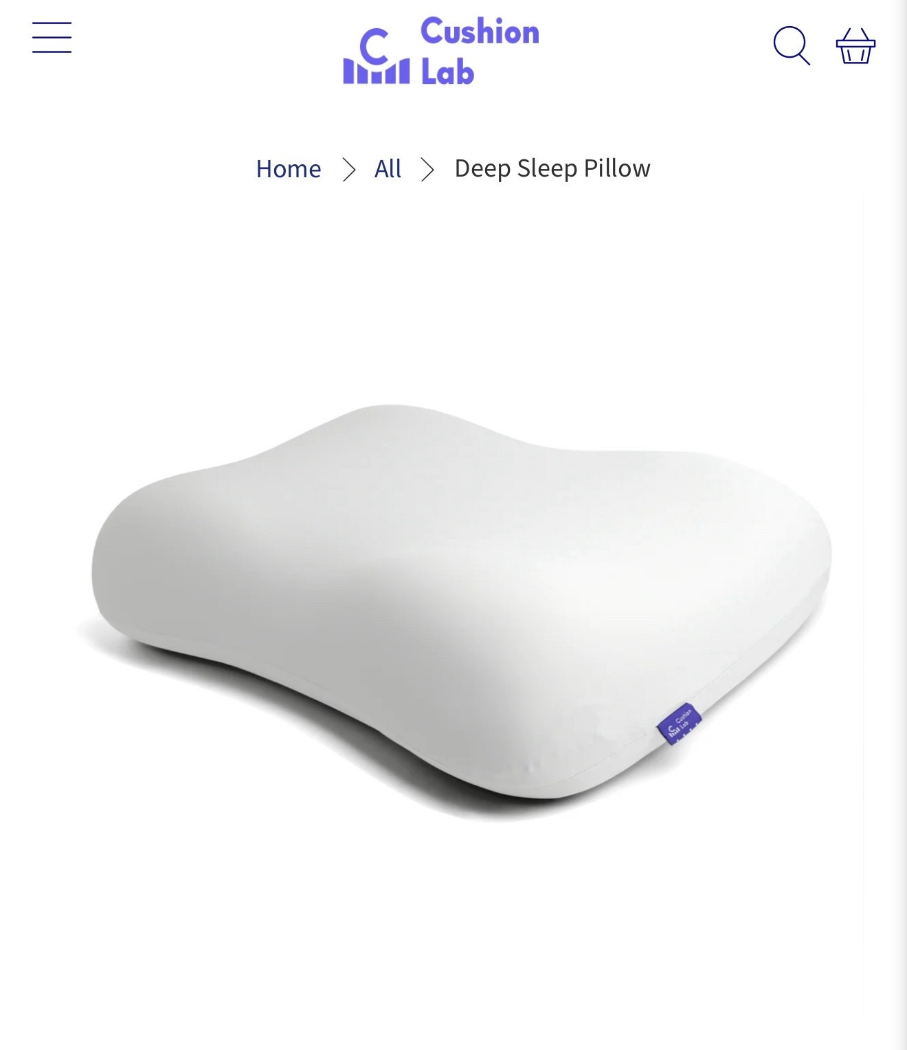 Deep sleep pillow with cushion lab