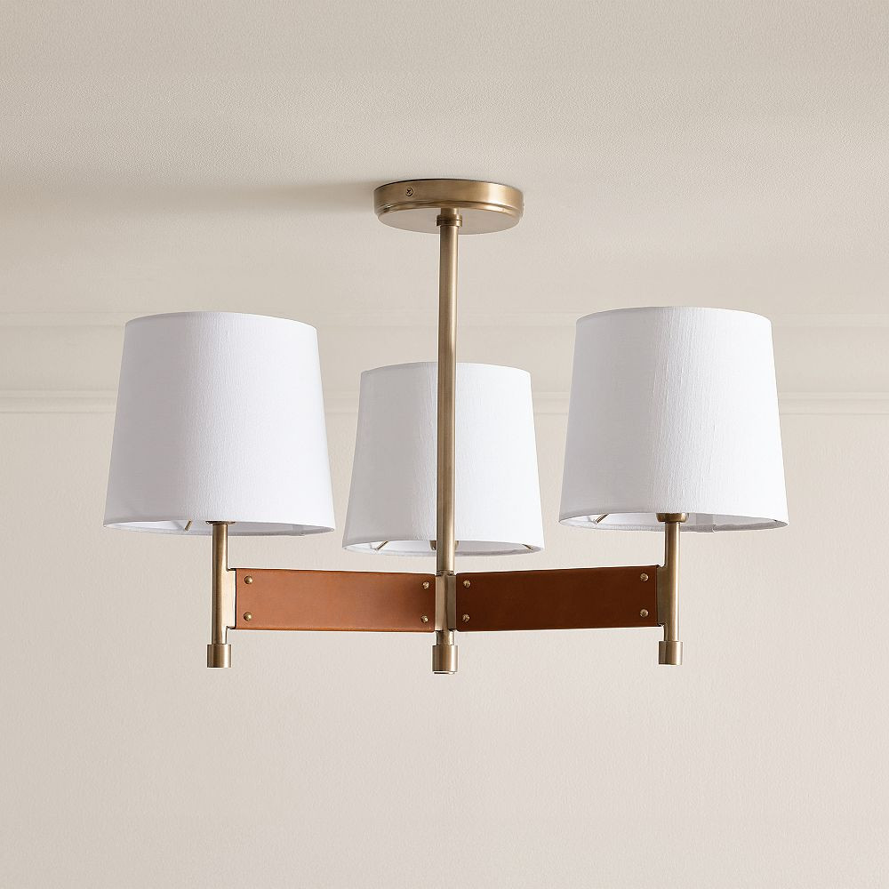 Classic Leather Semi Flushmount | Pottery Barn Teen