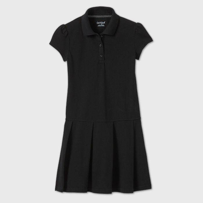 Girls' Short Sleeve Pleated Uniform Tennis Dress - Cat & Jack™ Black | Target