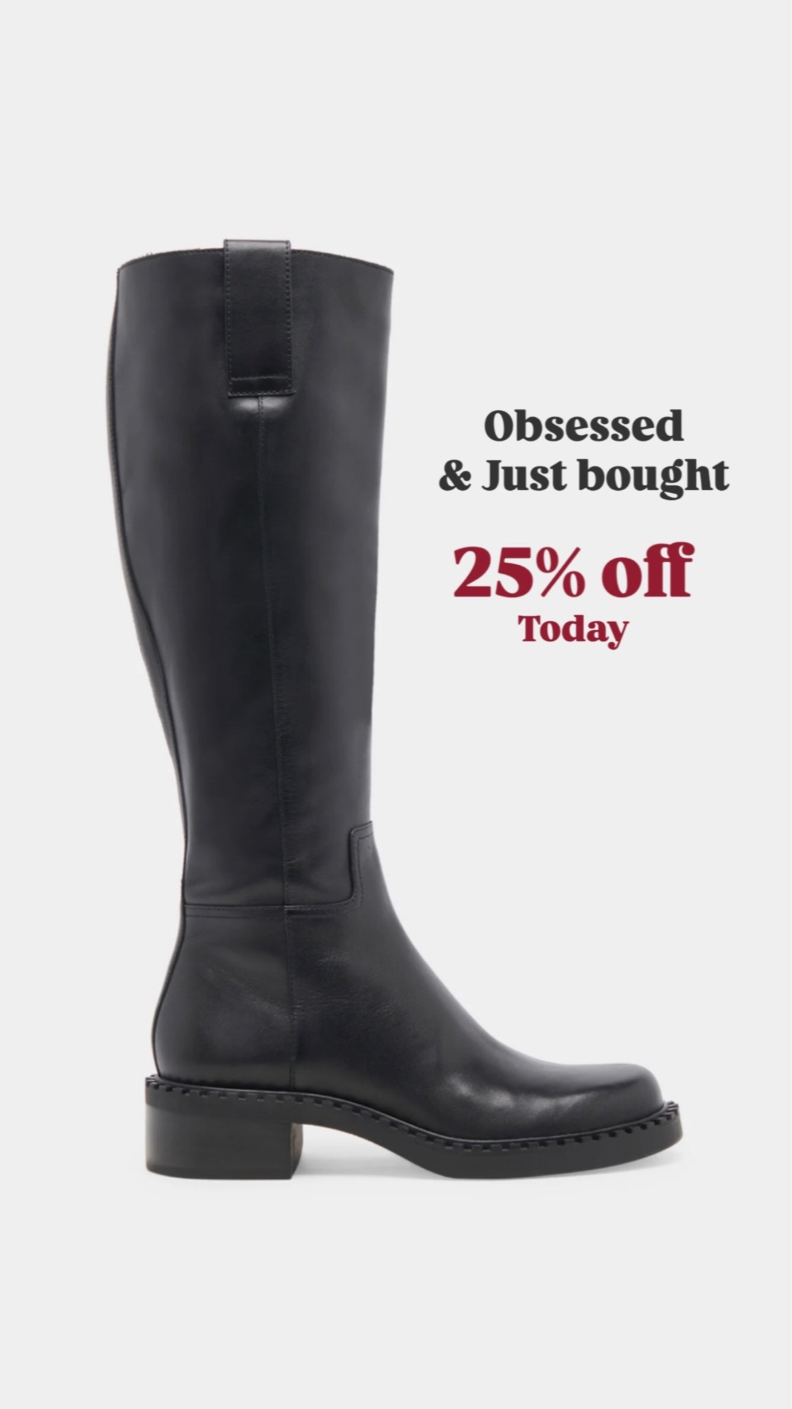 Loving these boots!! I ordered these beauties for myself and they are 25% off today