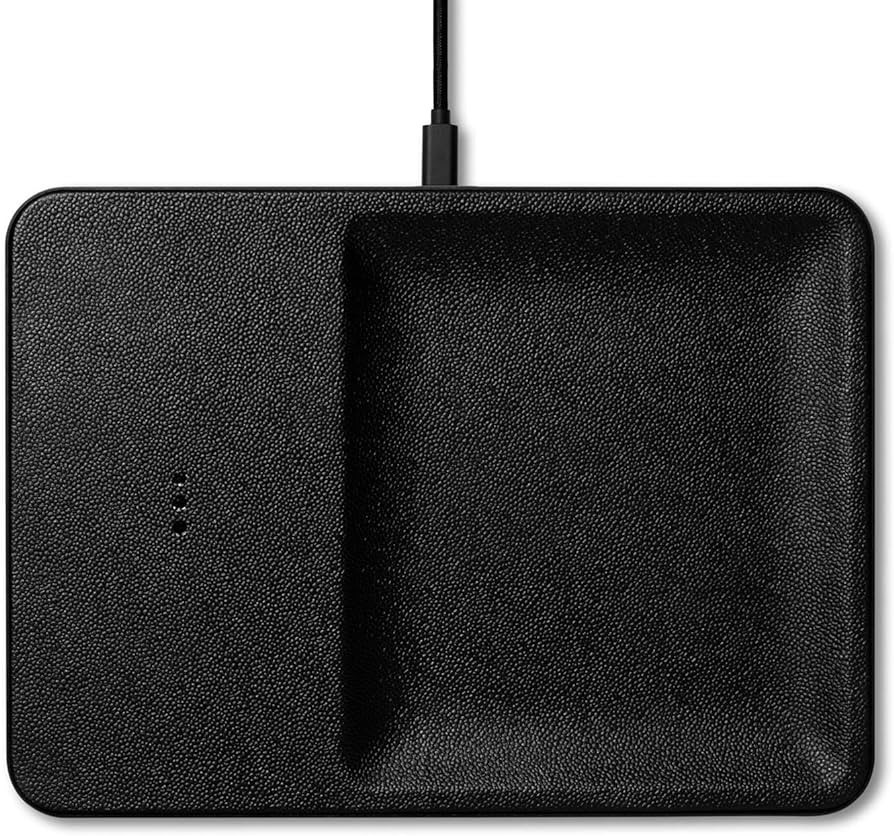 Courant Catch:3 Classics - Italian Leather Wireless Charging Station and Valet Tray (Black) - Qi ... | Amazon (US)