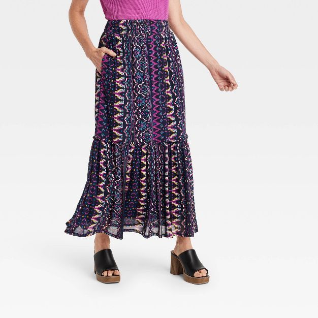 Women's Pleated Mesh Maxi A-Line Skirt - Knox Rose™ | Target