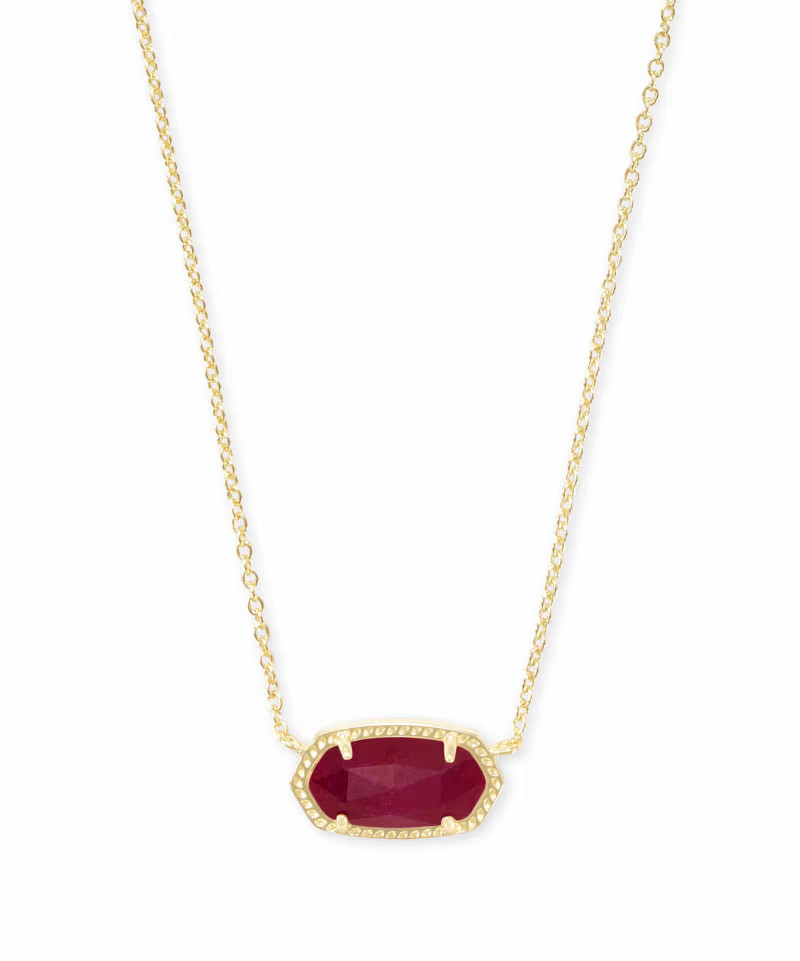 Elisa Gold Pendant Necklace in Maroon Jade | Kendra Scott