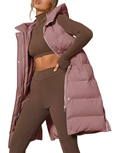 Inorin Womens Down Vest with Stand Collar Thick Hooded Sleeveless Long Coats Jacket | Amazon (US)