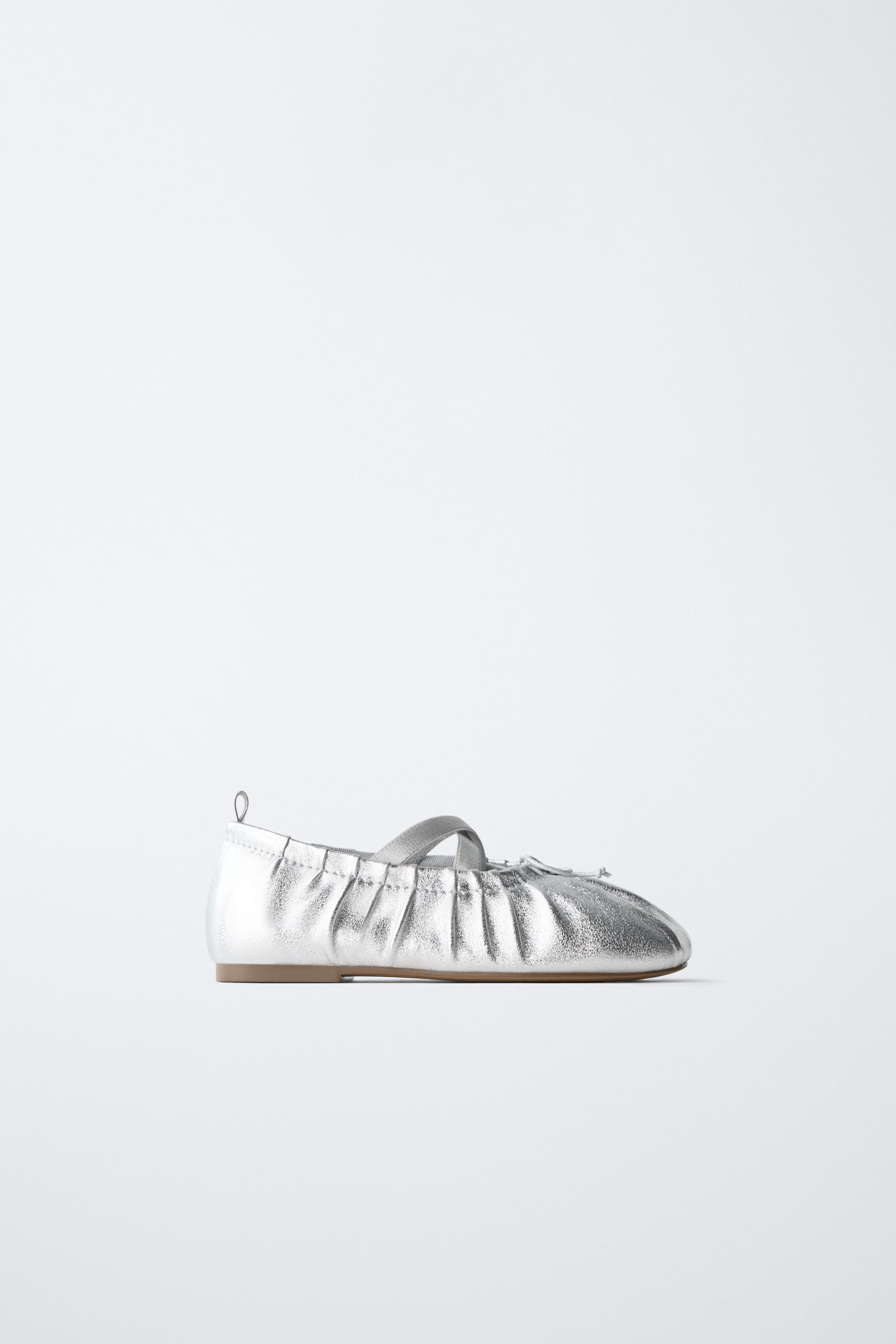 METALLIC BALLET FLATS | Zara US