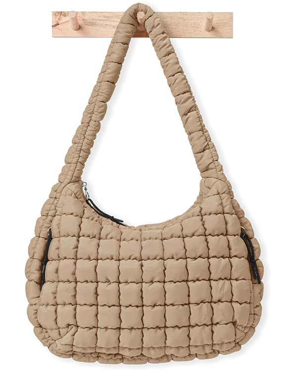 Womens' Lightweight Quilted Carryall GYM Tote Bag Puffer Crossbody Bag Soft Puffy Boho Handbags B... | Amazon (US)