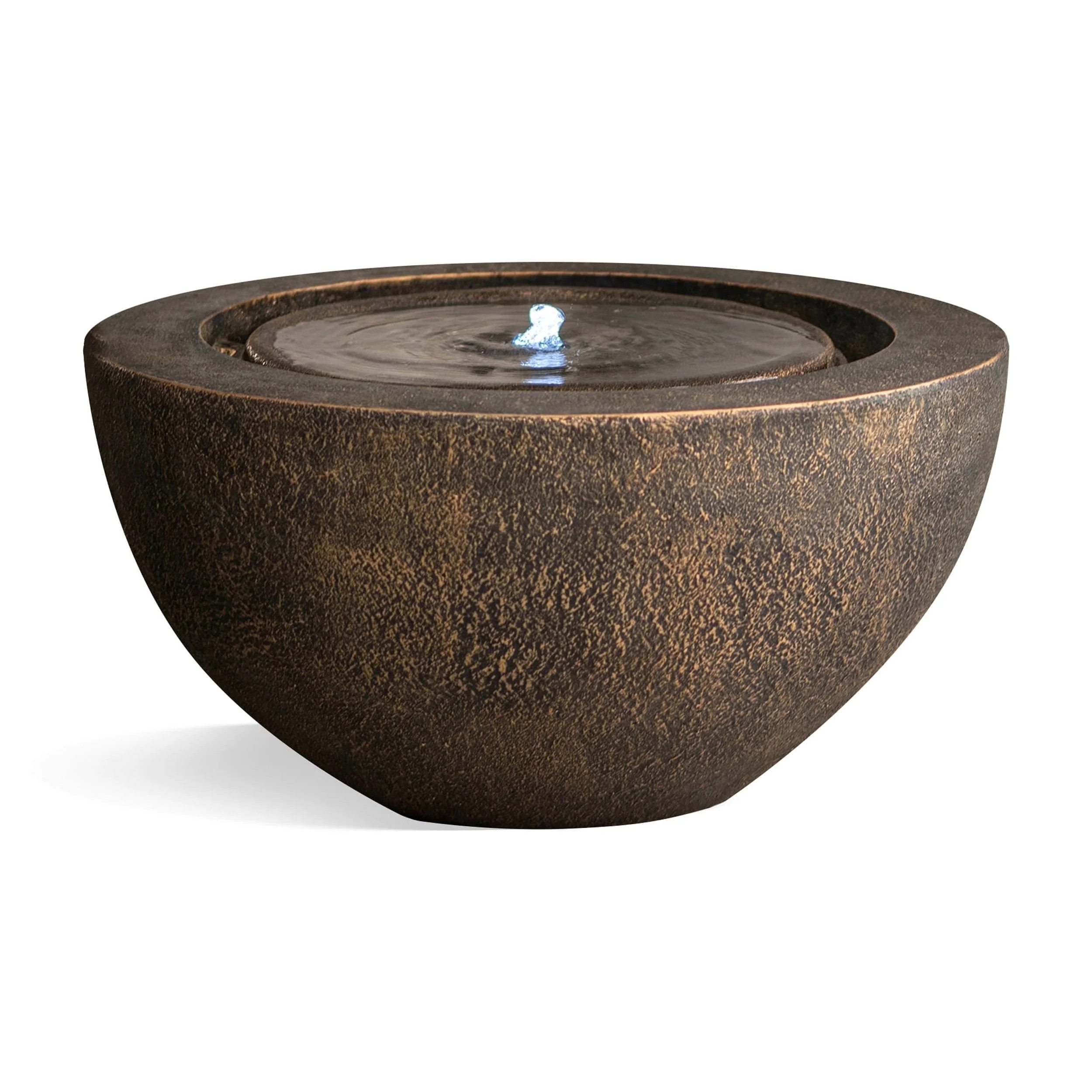 Xbrand 19.8"W Round Polyresin Indoor/Outdoor Sphere Water Fountain w/LED Light, Garden Water Foun... | Walmart (US)