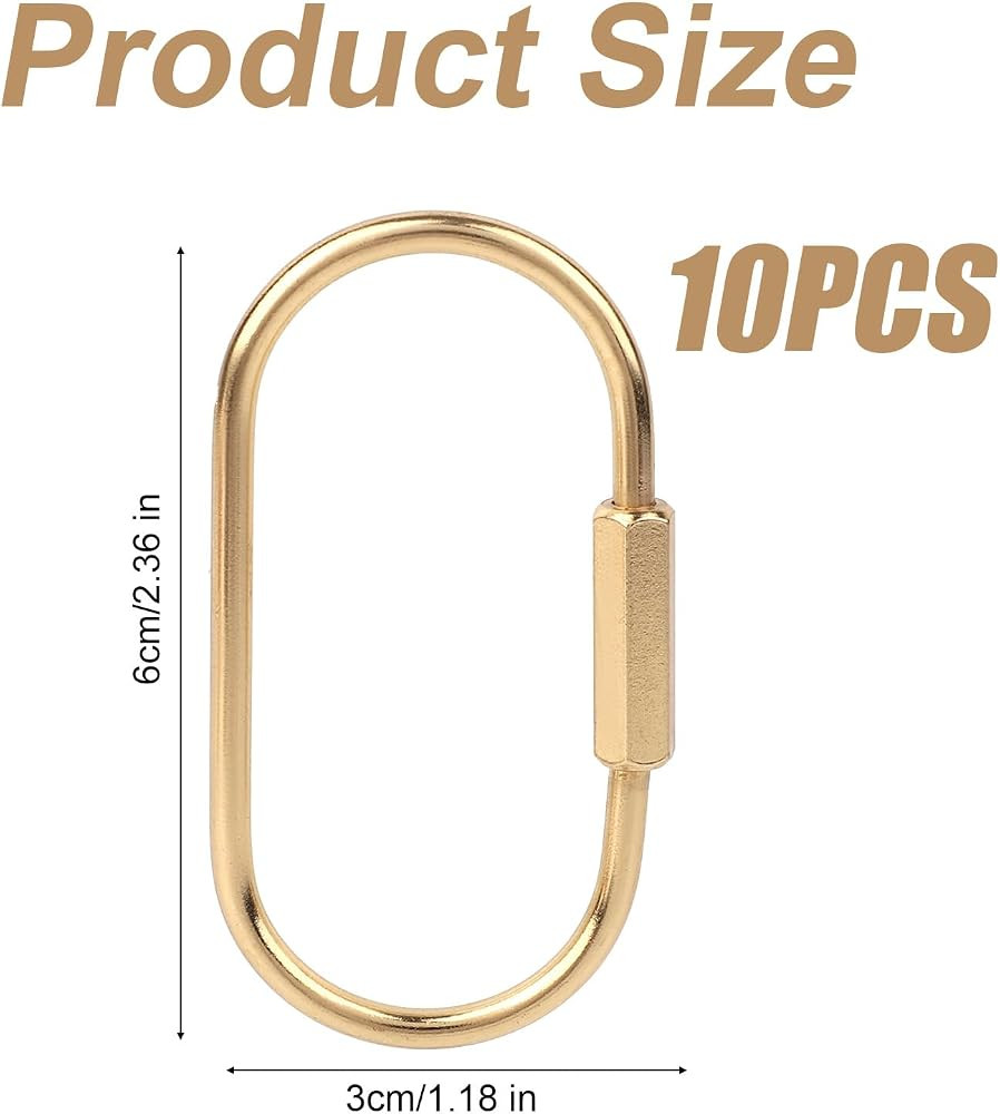 Brass Keychain, Gold Carabiner Clip with Secure Locking Screw Brass Key Ring | Amazon (CA)