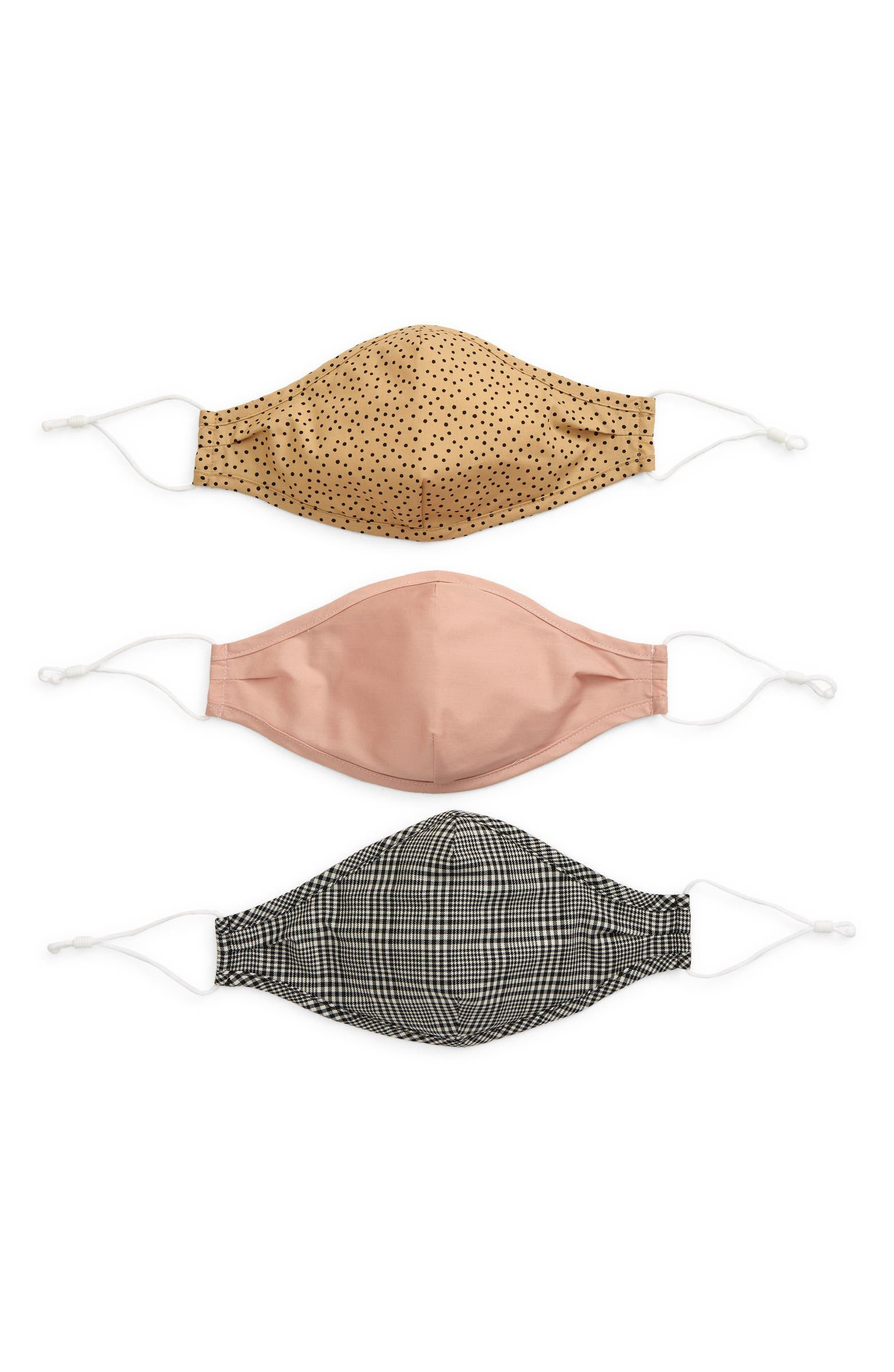 3-Pack Assorted Adjustable Adult Face Masks | Nordstrom