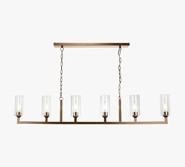 Kasson 6-Light Glass Linear Chandelier (62") | Pottery Barn (US)