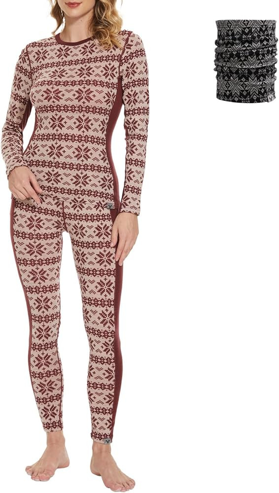 MERINNOVATION Merino Wool Base Layer Set for Women 100% Merino Wool Thermal Underwear Sets Lite -... | Amazon (US)