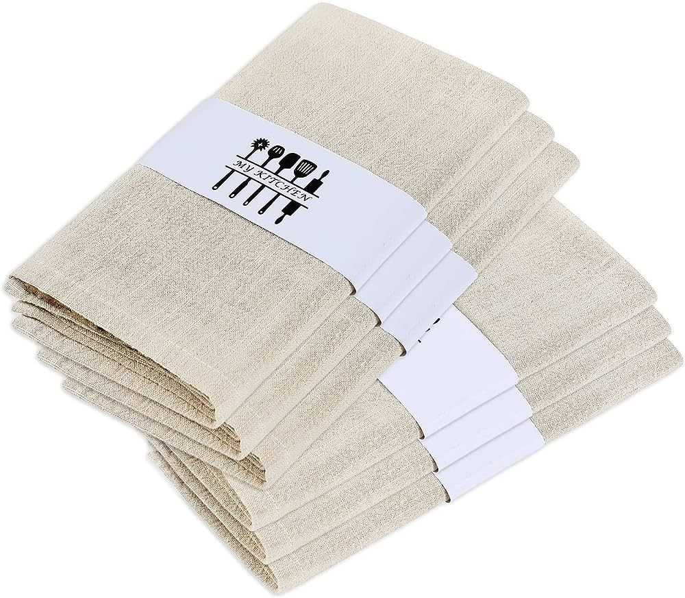 Rustic Natural Washable Cotton Linen Napkin Set, Soft Comfortable and Reusable Linen Dinner Napki... | Amazon (US)