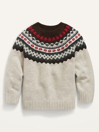 Unisex Fair Isle Raglan-Sleeve Sweater for Toddler | Old Navy (US)