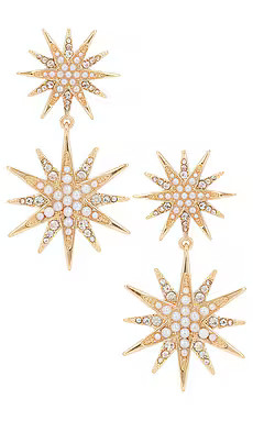 BaubleBar Lyra Starburst Statement Earrnigs in Clear from Revolve.com | Revolve Clothing (Global)