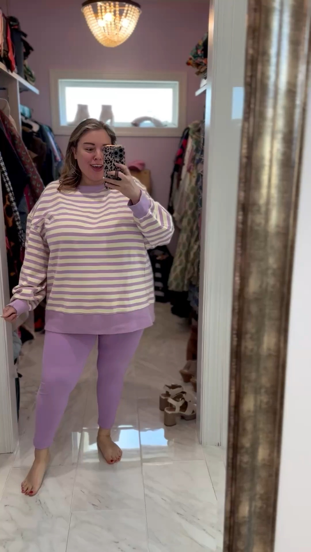 This purple!? Are you kidding me! It’s called lively lilac and I just love it. My sweatshirt is 30% off and I’m in the XL. Leggings are also 30% off and I’m in the XXL  

#LTKSaleAlert #LTKootd #LTKPlusSize