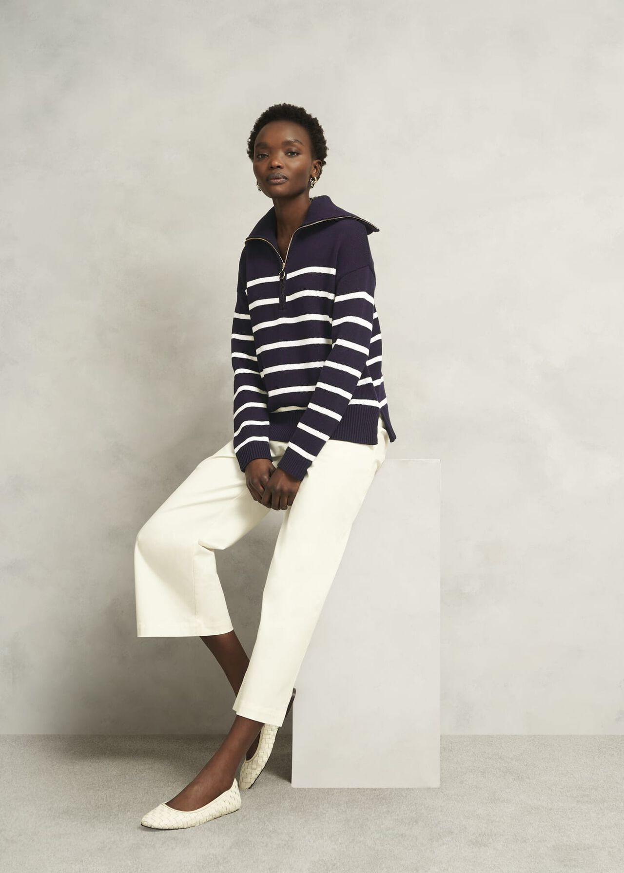 Amy Stripe Cotton Jumper | Hobbs UK | | Hobbs