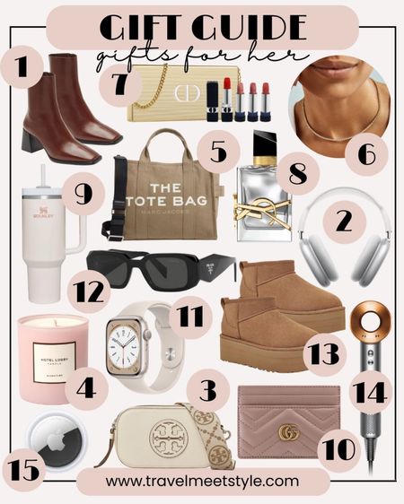 Gift guide for her | Head to www.travelmeetsstyle.com for details and more Christmas gift ideas. 



Christmas gifts, gifts for her, womens gift ideas, Jeffrey Campbell boots, brown booties, Dior lipstick set, Stanley cup, hotel lobby candle, AirTags, Tory Burch crossbody bag, Apple Watch, Dior sunglasses, YSL perfume, AirPods Pro max, ugg platform boots, Dyson hair dryer, Gucci card holder, luxury gifts, beauty gifts, tennis necklace, jewelry gifts, hair care, tech gear, travel essentials  

#LTKGiftGuide #LTKsalealert #LTKHoliday