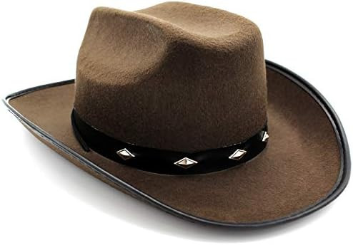 Mamvio Cowboy Hat Costume Dress-Up - Western Accessory Role-Play - Studded Fedora | Amazon (US)