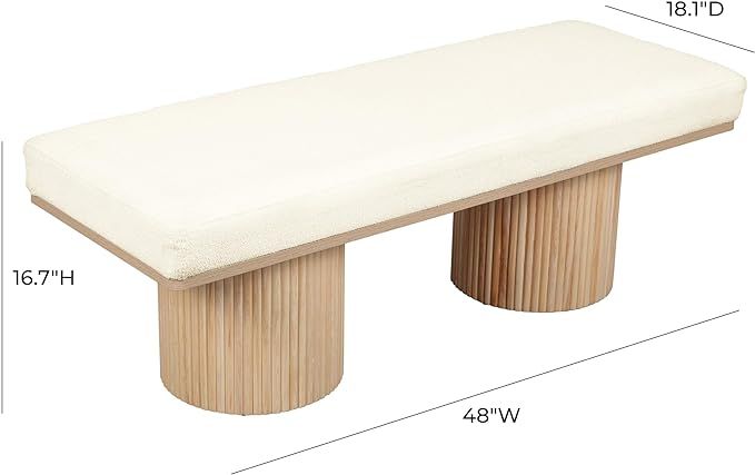 Tov Furniture Sagano White Dyed-Yarn Bench | Amazon (US)