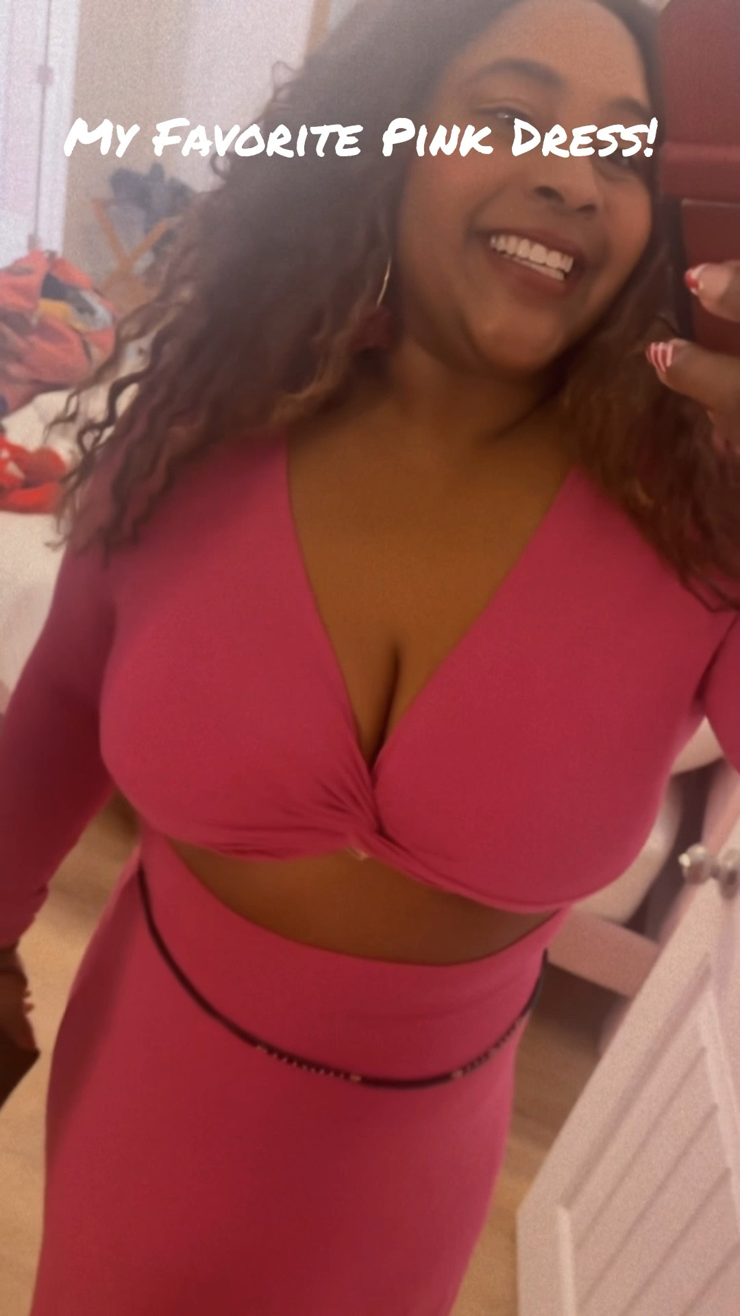 Beautiful pink long sleeve dress for your next vacation, girls night or date night! 
Dress: Old Navy

#LTKootd #LTKTravel #LTKTall