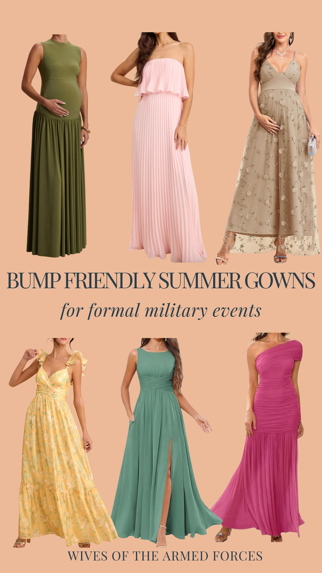 Have a military wedding or formal ball coming up? These bump-friendly dresses are perfect for dressing up and feeling comfortable in the hot summer months! 

 #LTKootd #LTKmomlife #LTKSeasonal