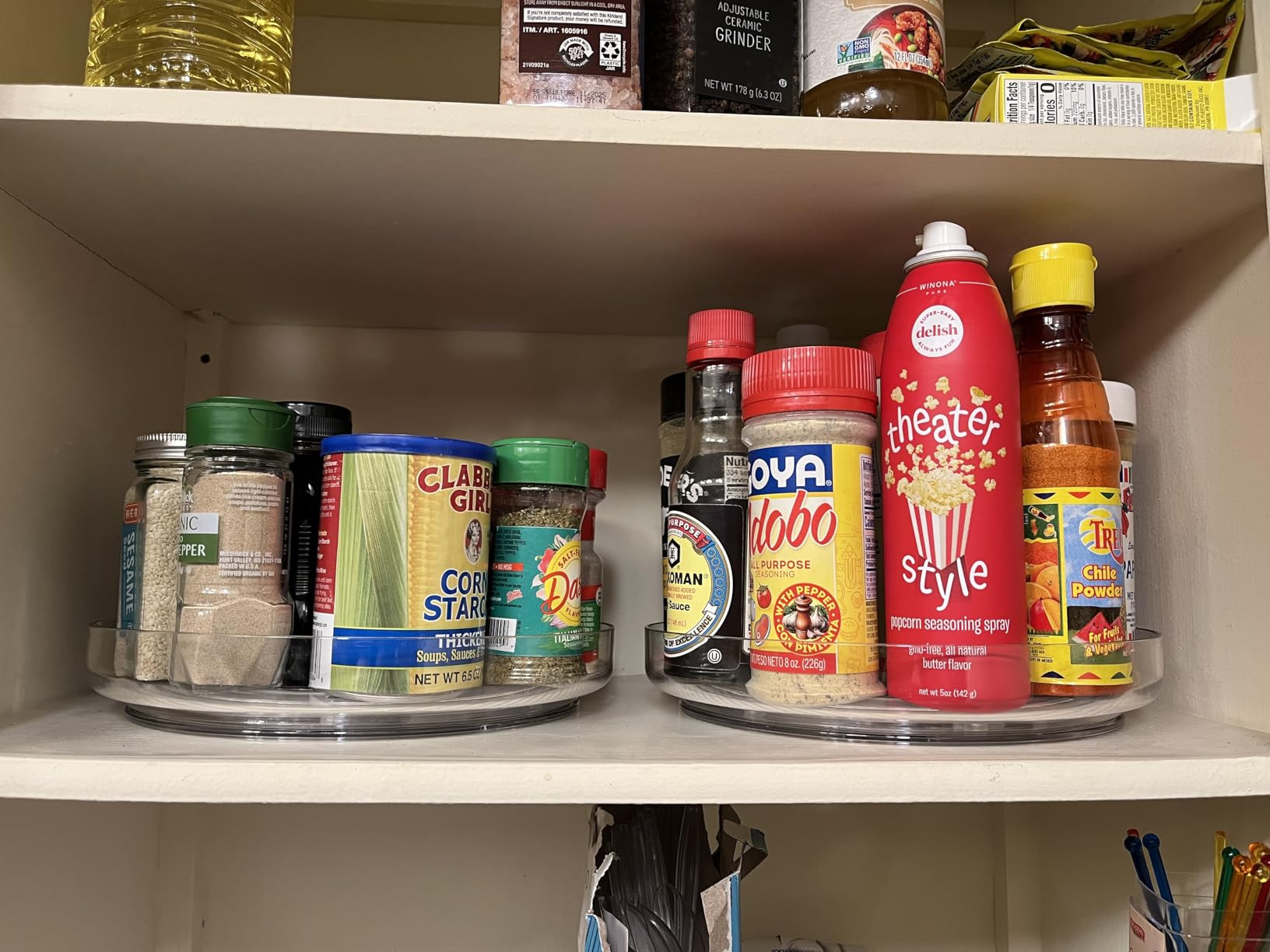 2 Pack, 9 Inch Clear Non-Skid Lazy Susan Organizers - Turntable Rack for Kitchen Cabinet, Pantry ... | Amazon (US)