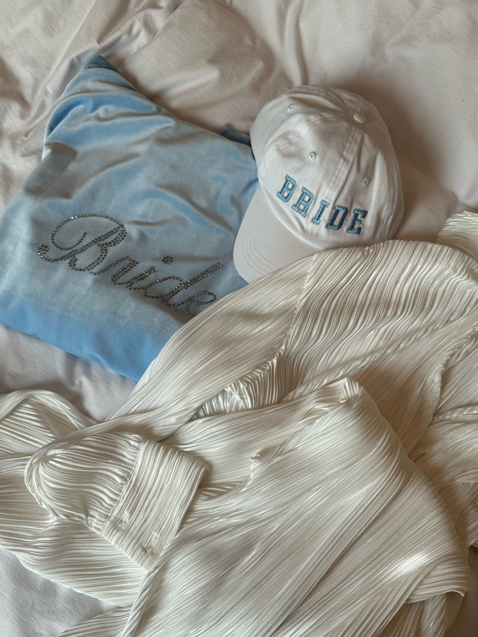 Adorable bridal gifts, bridal shower gifts, bridal attire. Blue sweatshirt is David’s Bridal 💫💍

#LTKWedding