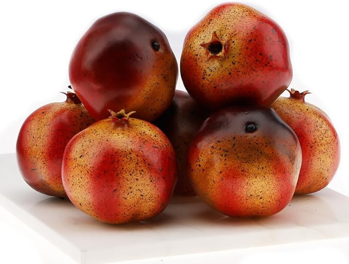 Woration 6 PCS Artificial Pomegranates Fake Realistic Simulation Fruits Vivid Pomegranates for Ho... | Amazon (US)