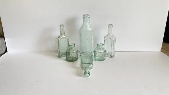 SET OF 6 Light Green-aqua Vintage/antique Medicine Bottles | Etsy | Etsy (US)