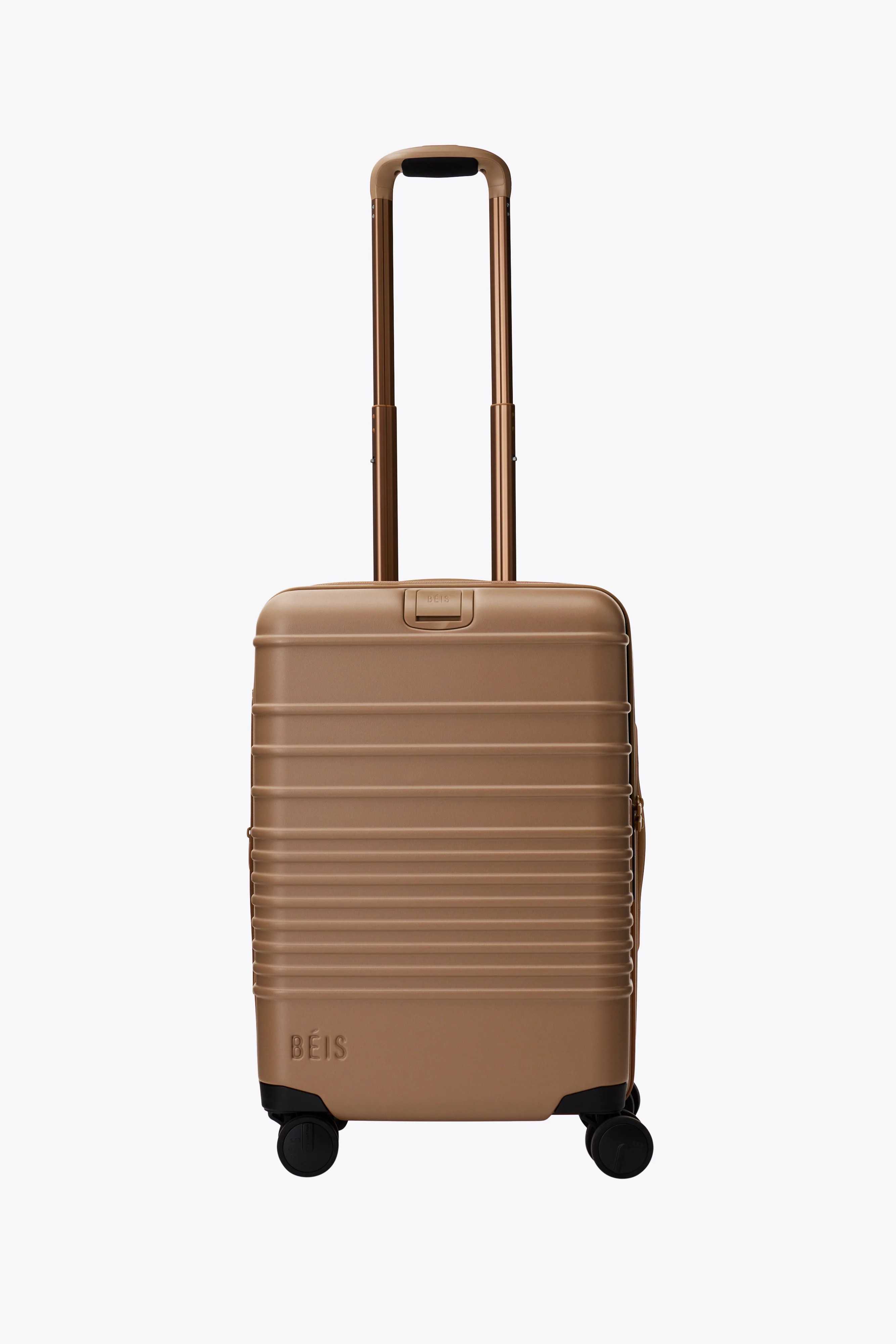 BÉIS 'The Carry-On Roller' in Camel - Carry On Rolling Suitcase & Luggage in Light Brown | BEIS